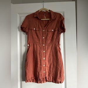 Free People Sz small pink button down dress